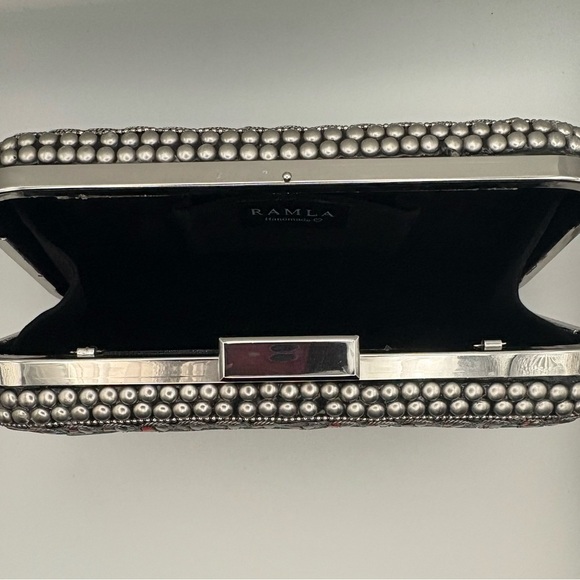 Handmade Mosaic Stone Clutch – Green Red Blue Inlay – NEW Artisanal Evening Bag - Picture 7 of 10